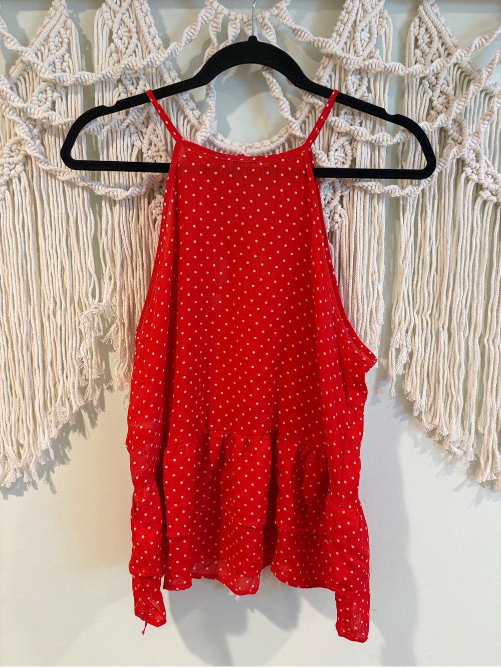 Lily White Red Polka Dot Halter Cami